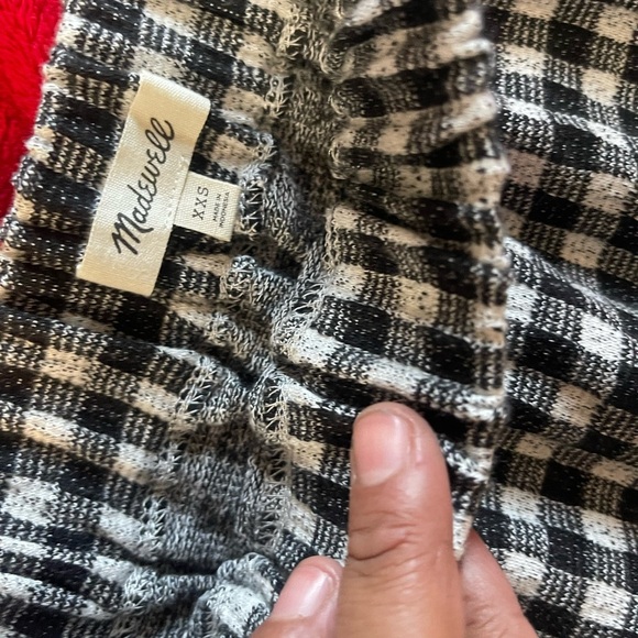 Madewell Black and White Bishop Sleeve top and skirt size XXS - Picture 6 of 8